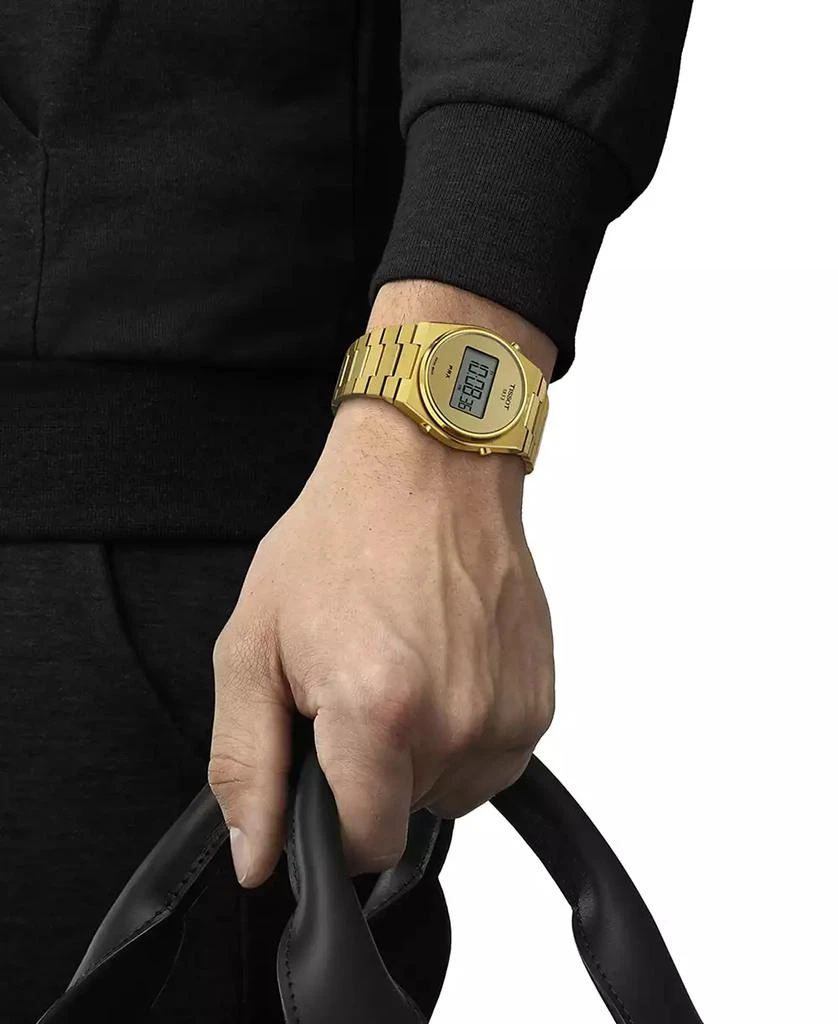 Tissot Men's Digital PRX Gold PVD Stainless Steel Bracelet Watch 40mm 5