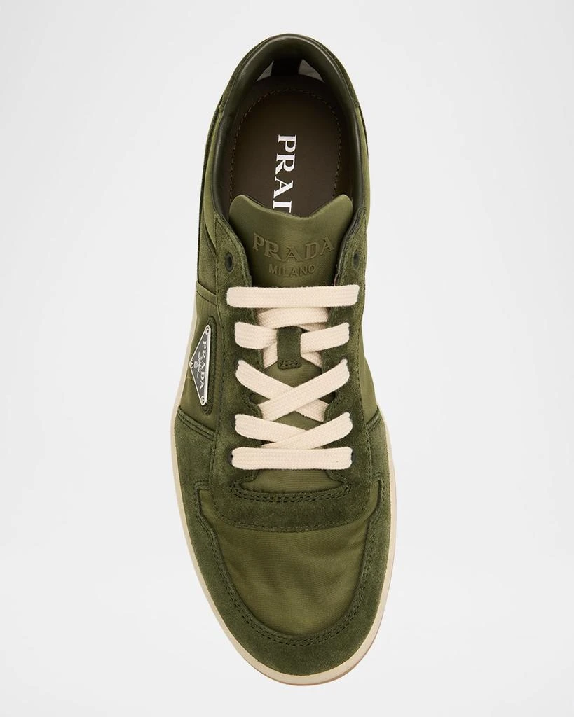 Prada Men's Downtown Nylon and Suede Low-Top Sneakers 6