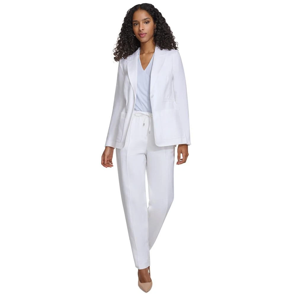 Calvin Klein Women's Peak-Lapel Single-Button Blazer 4