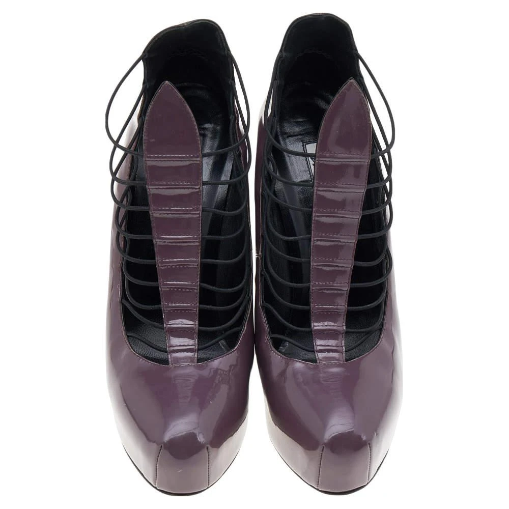 Brian Atwood Brian Atwood Mauve Patent Leather Cage Platform Pumps Size 39 3