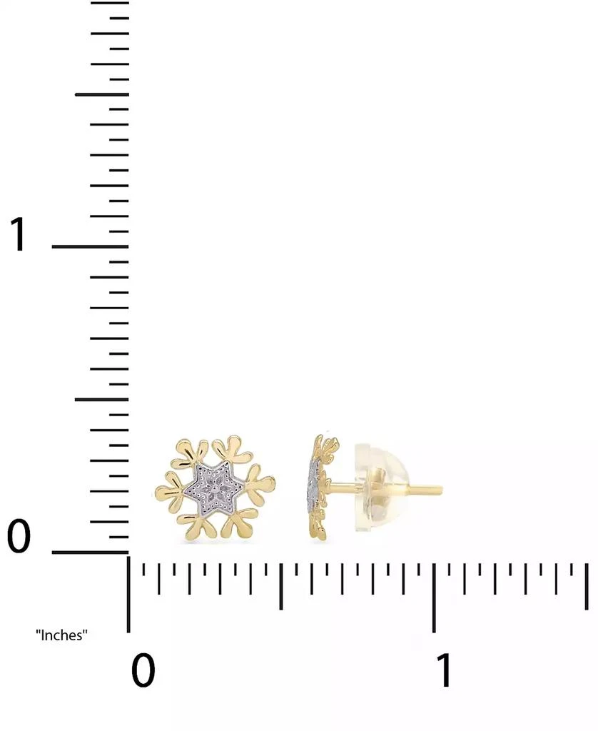 Disney Children's Frozen Snowflake Stud Earrings in 14k Gold 4