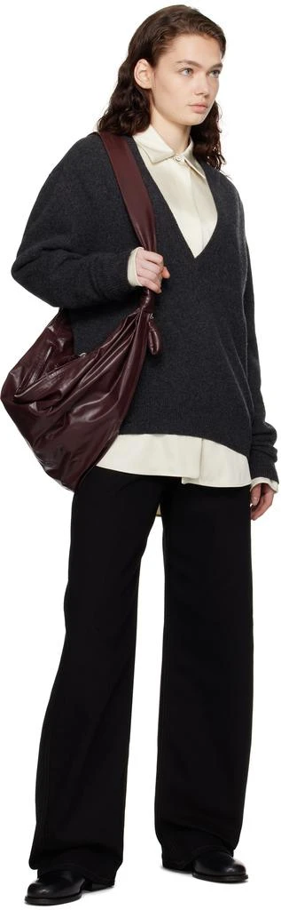Lemaire Gray Deep V-Neck Sweater 4