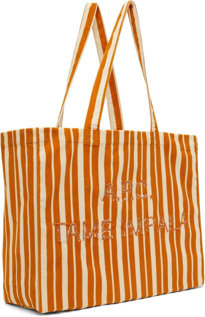 A.P.C. Orange & Off-White Tame Impala Edition Shopping Leash Tote 2