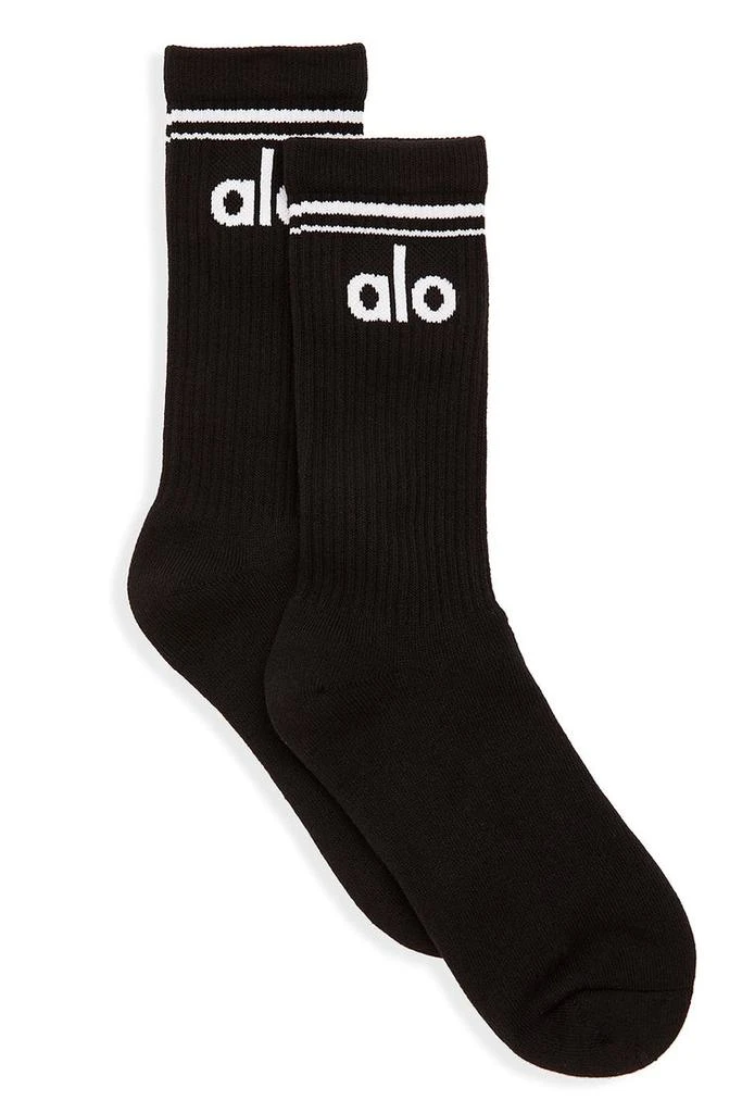 Alo Unisex Throwback Sock - Limestone/White