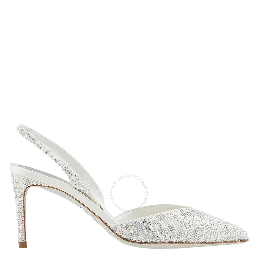 Rene Caovilla Ladies Ivory Vivienne Crystal Slingback Pumps 1