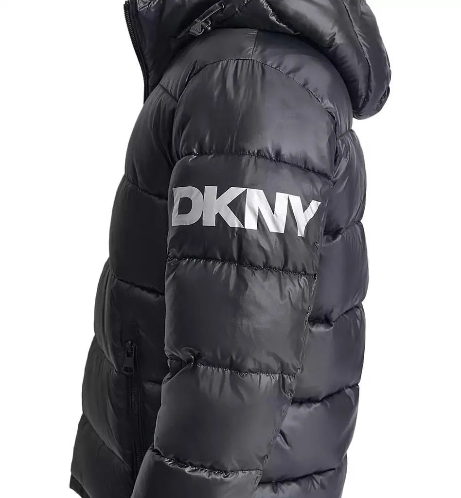 DKNY Men's Shiny Nylon Hooded Puffer Jacket 4