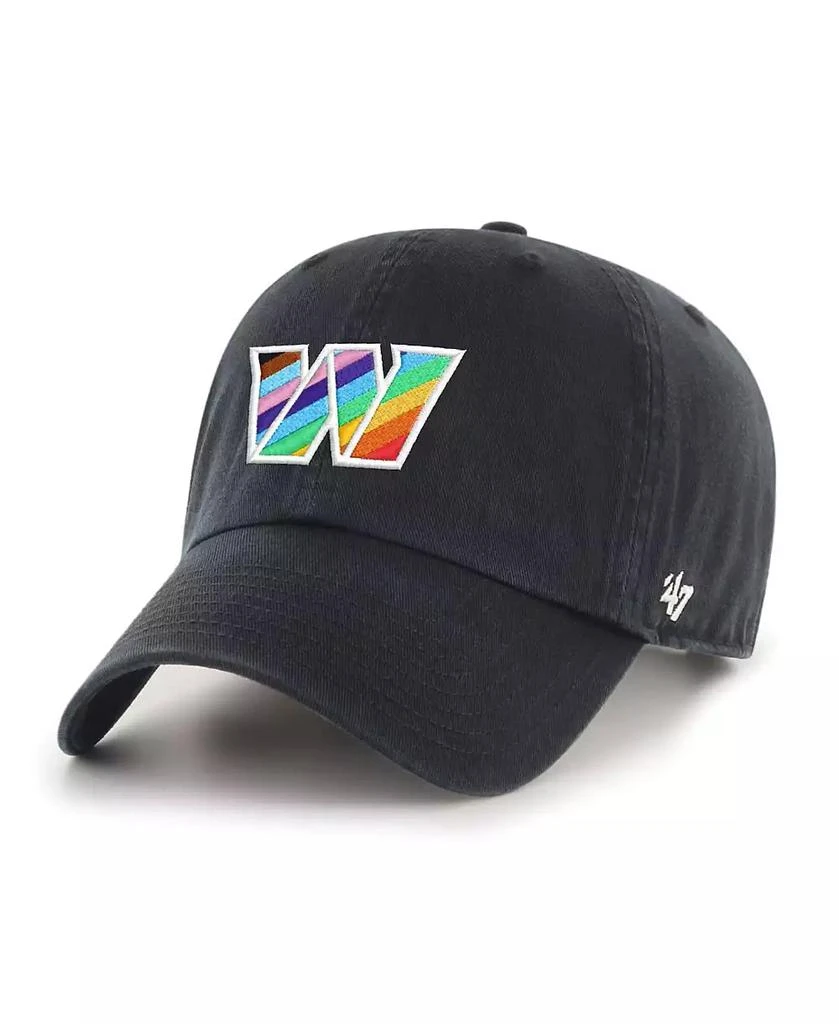 47 Brand Men's '47 Black Washington Commanders Logo Pride Clean Up Adjustable Hat 1