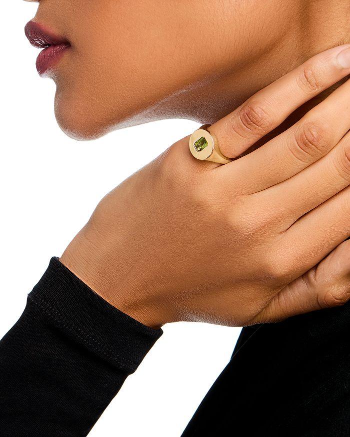Bloomingdale's Fine Collection 14K Yellow Gold Peridot Pinky Ring