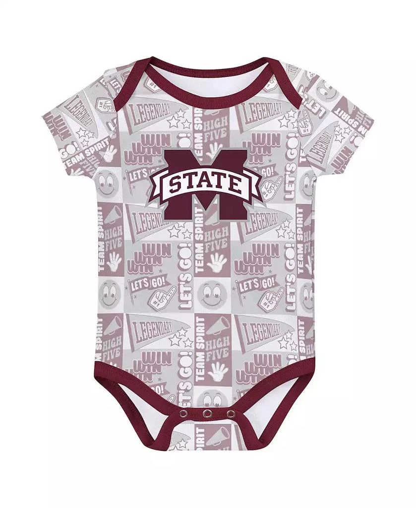 Outerstuff Newborn 3-Pack Maroon Mississippi State Bulldogs Sunday Comics Bodysuit Set 2