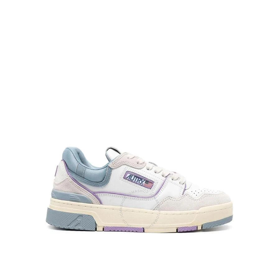 Autry Ladies Blue Low Top Leather Trainer Sneakers 1