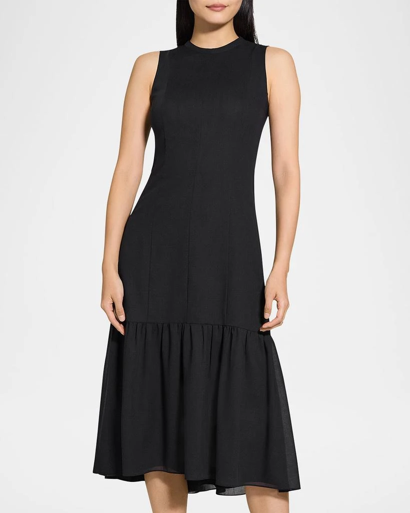 Theory Tiered Lightweight Wool Midi Dress 5