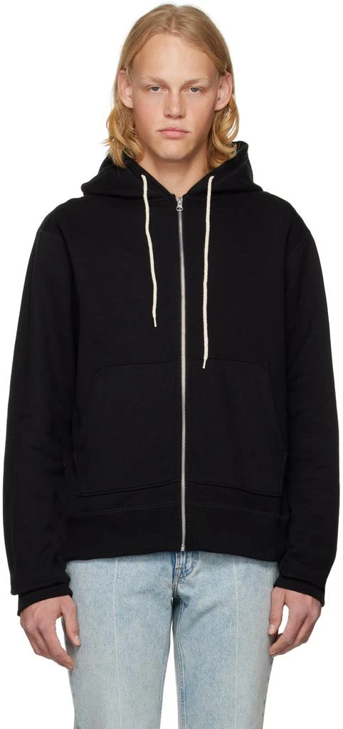 Naked & Famous Denim Black Zip Hoodie 1