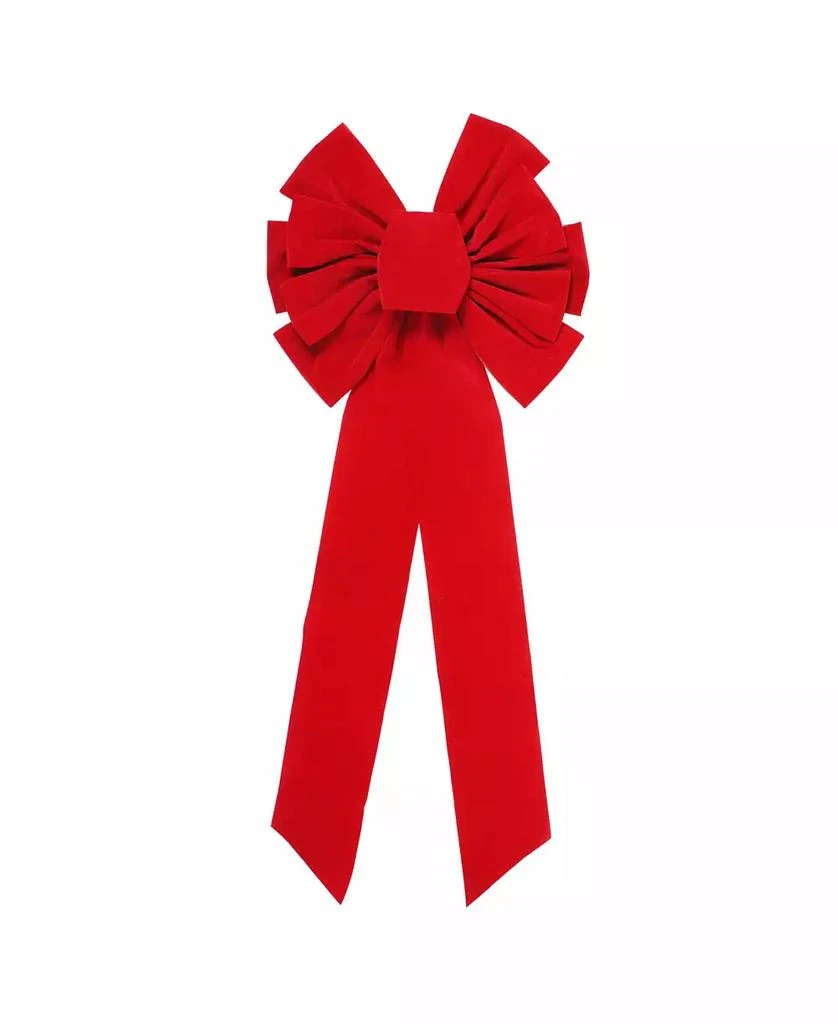 Northlight 11-Loop Velveteen Christmas Bow Decoration 1