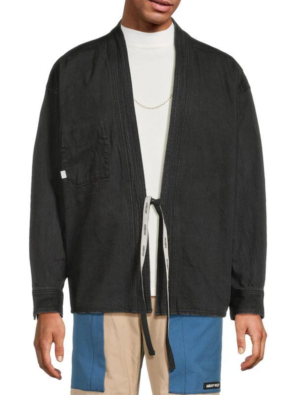 Ambush Cotton Front-Tie Denim Jacket 1