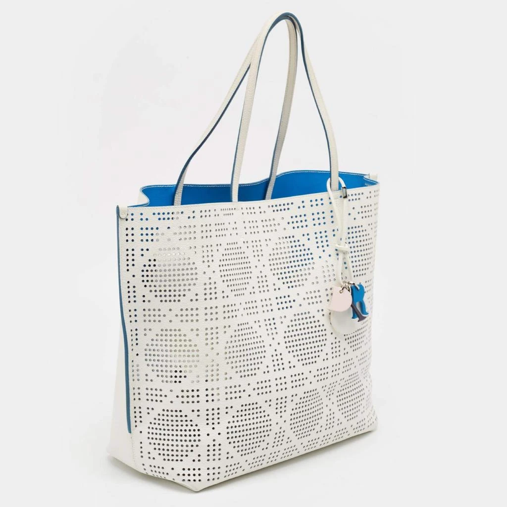 Dior Dior White Cannage Perforated Leather Dioriva Tote 3