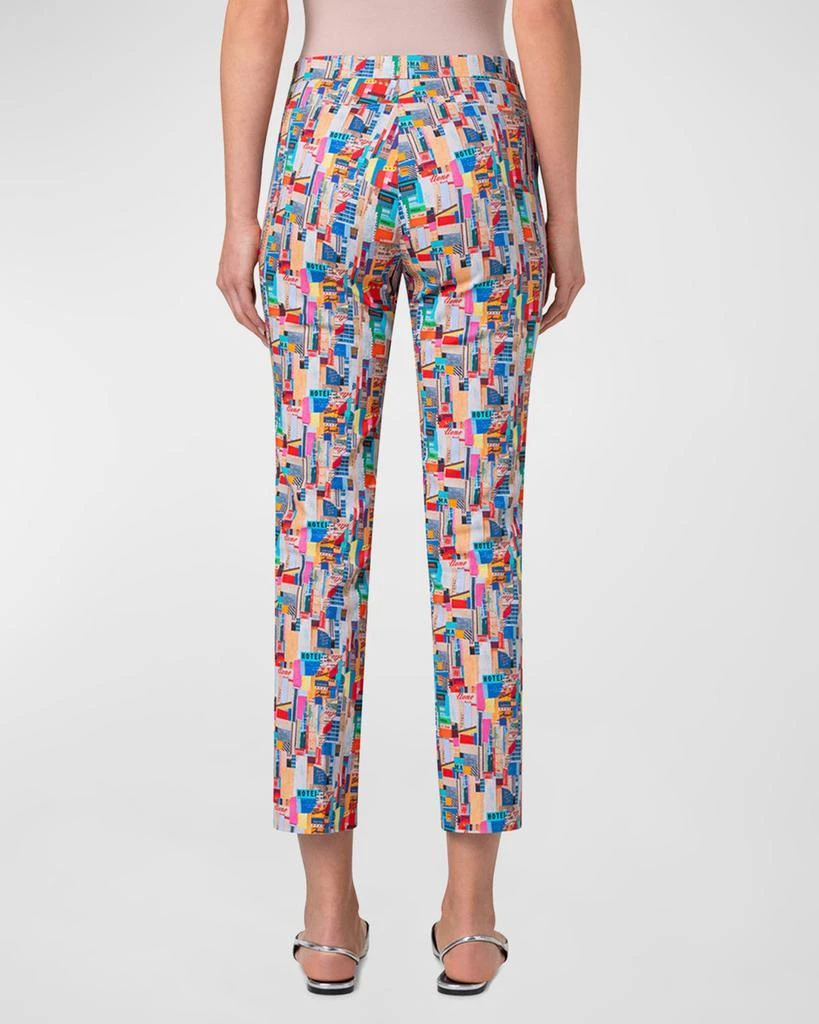 Akris Franca NYC Paper Collage Stretch Denim Pants 4