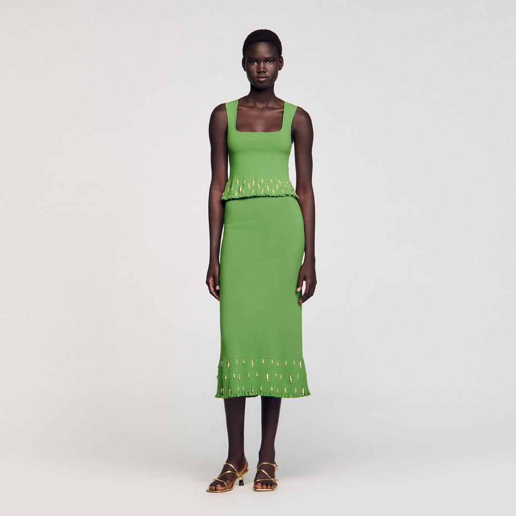 Sandro Maxi knit skirt with charms