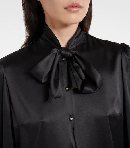 Dolce 
Gabbana Tie-neck silk-blend satin blouse 4