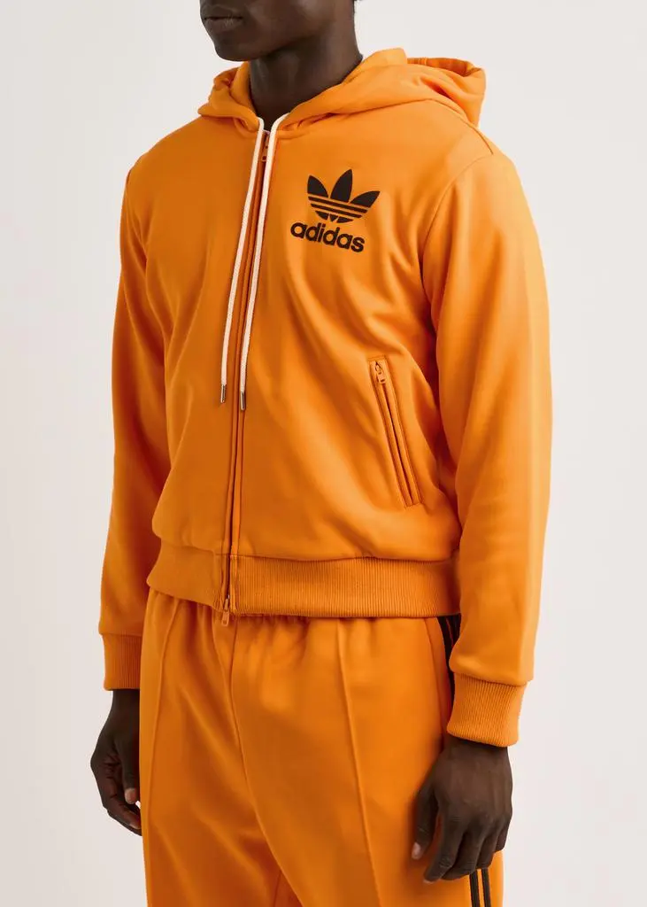 Adidas Logo hooded jersey track jacket 2