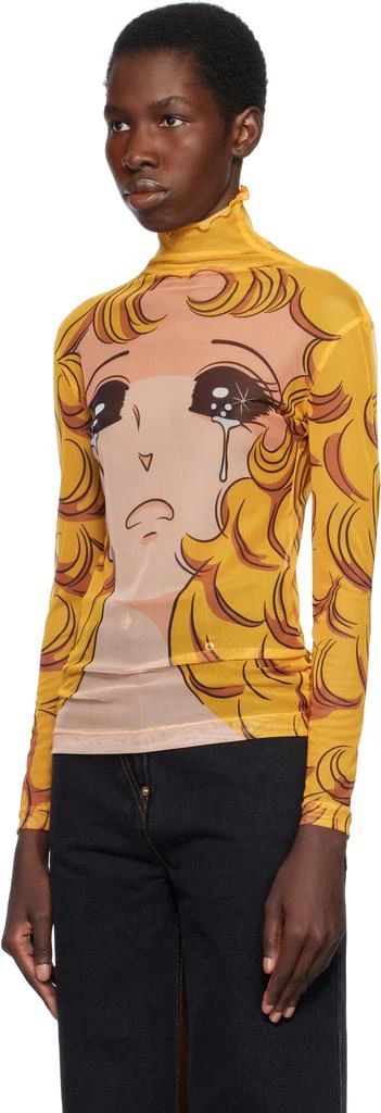pushBUTTON Yellow Crying Girl Mesh Turtleneck 4
