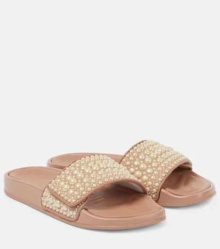 Jimmy Choo Fitz faux pearl-embellished slides 1