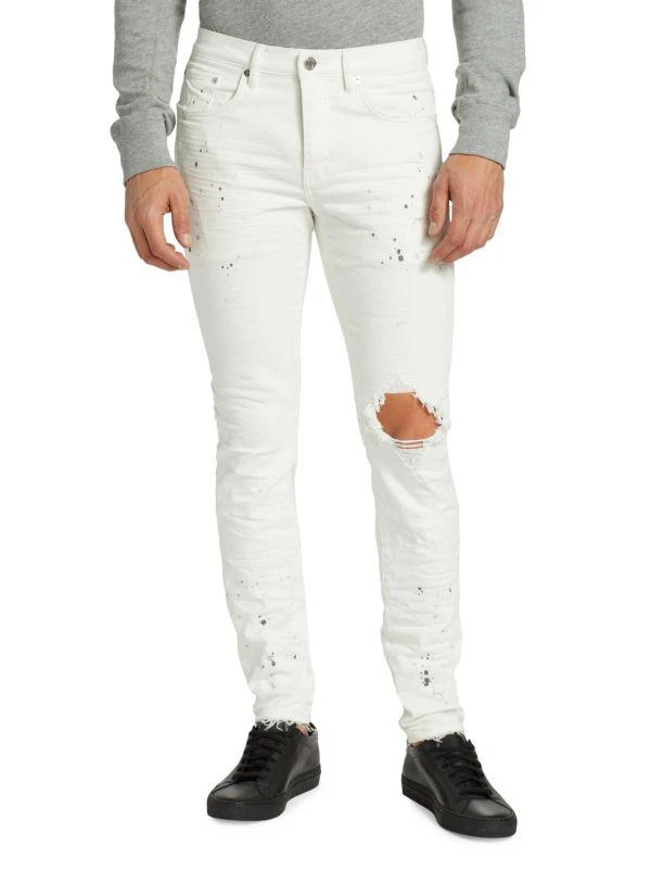 Purple Brand D-P001-Optic Paint Blowout Jeans 1