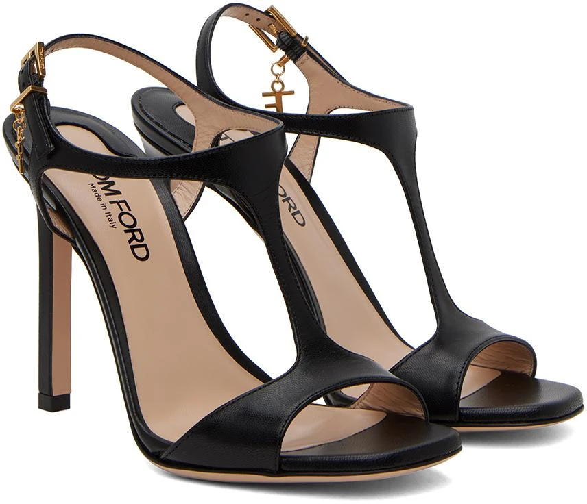 Tom Ford Black T-Strap Heeled Sandals 4