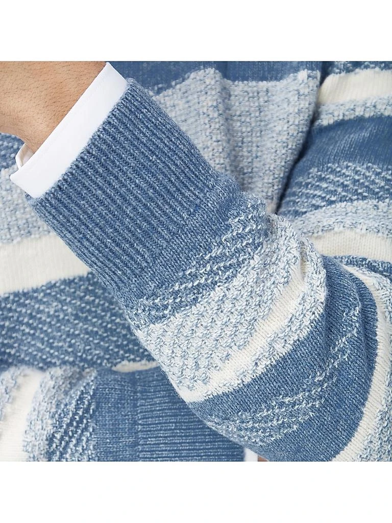 BUGATCHI Textured Stripe Crewneck Sweater 7