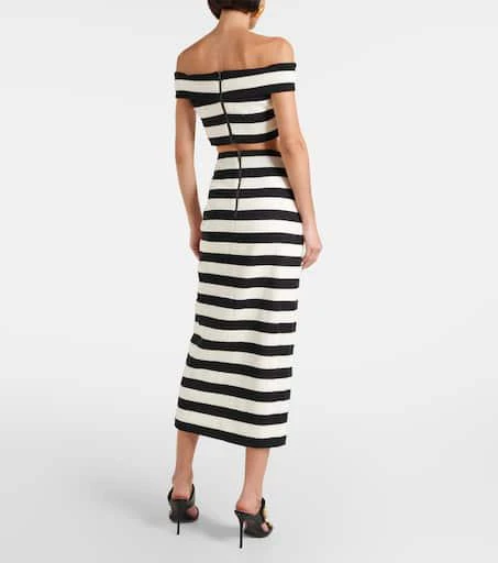 Balmain Striped off-shoulder crop top 3