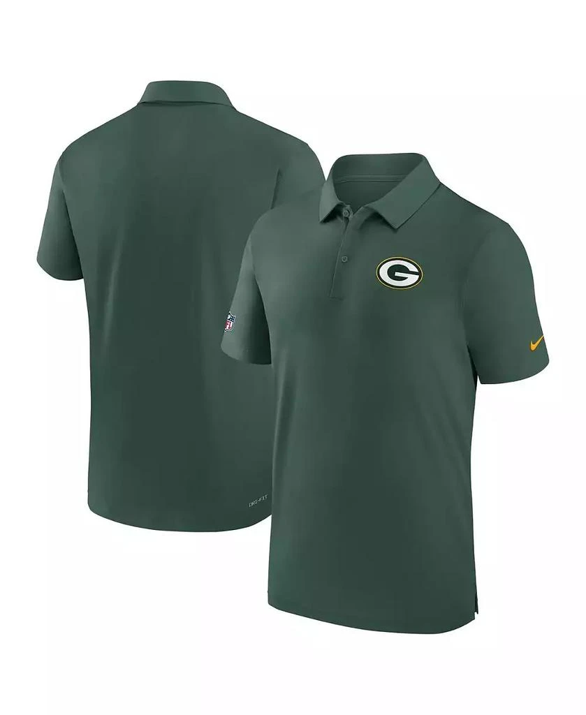 NIKE Men's Green Green Bay Packers Sideline Coaches Performance Polo Shirt 1