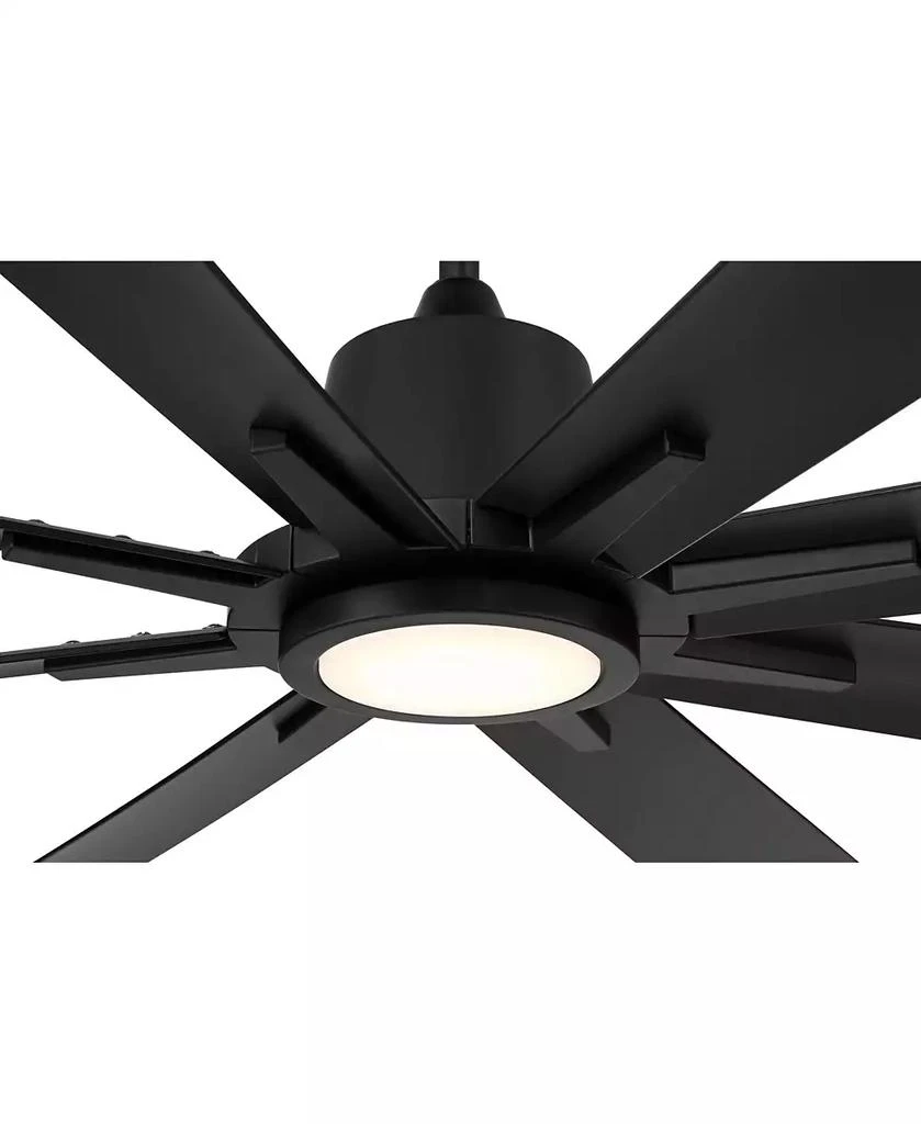 Casa Vieja 54" Inspirit Modern Indoor Outdoor Ceiling Fan 8 Blade LED Light Remote Control Matte Black Finish Bedroom Damp Rated 5