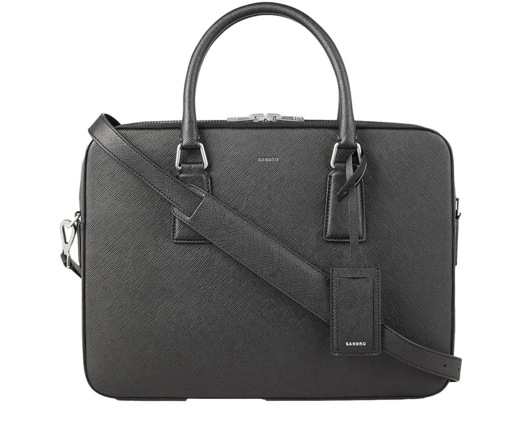 Sandro Briefcase in certified leather 1