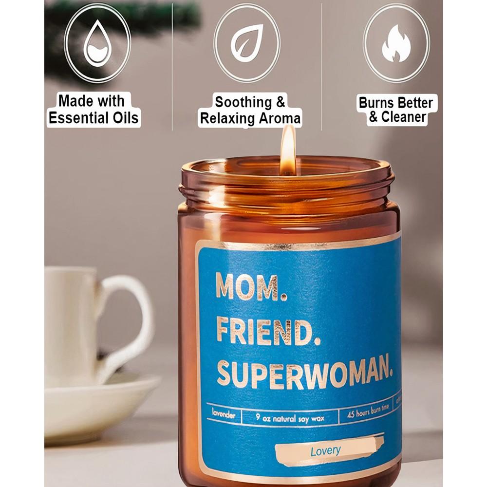 Lovery "Mom, Friend, Superwoman" Lavender-Scented Soy Wax Candle, 9 oz.