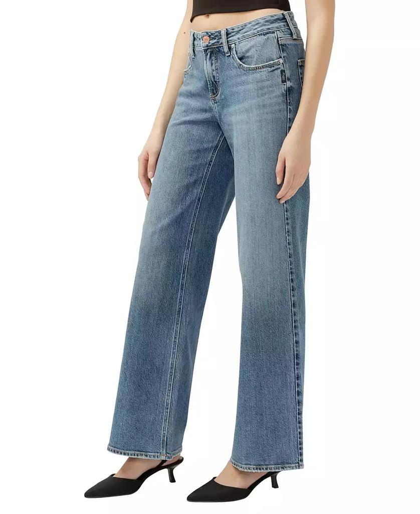 Silver Jeans Co. Women's Suki Mid Rise Curvy Fit Wide Jeans 6