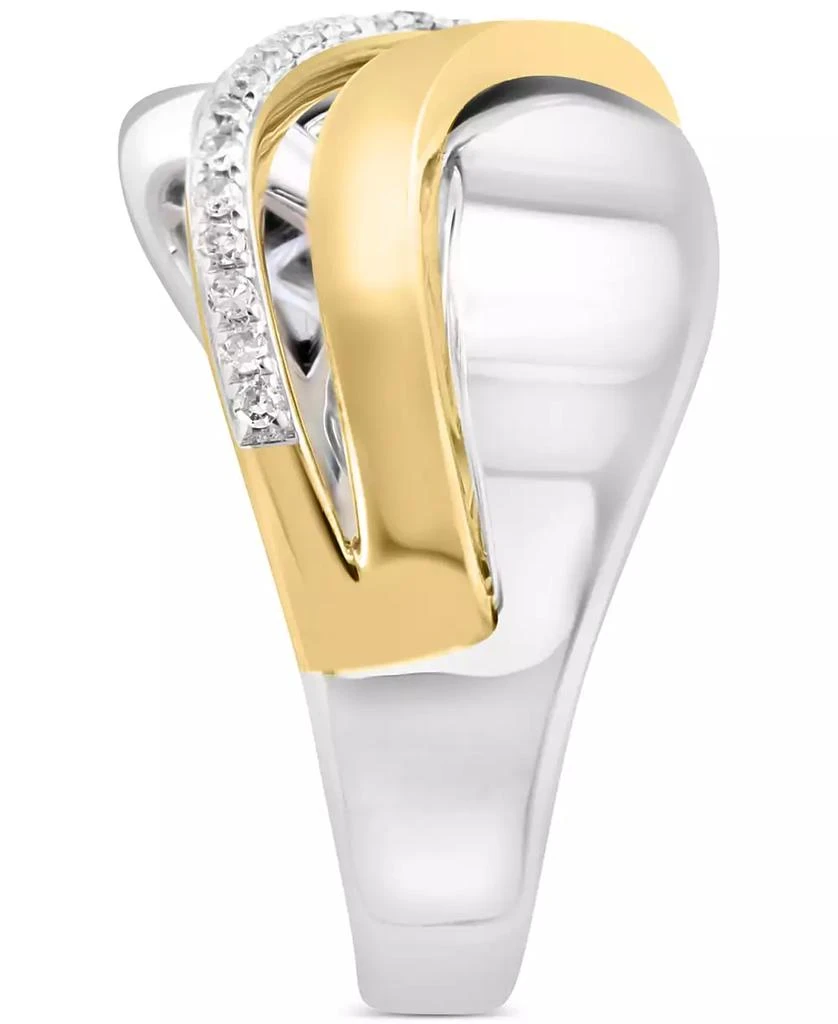 Effy EFFY® Diamond Crossover Statement Ring (1/10 ct. t.w.) in Sterling Silver & 14k Gold-Plate 3