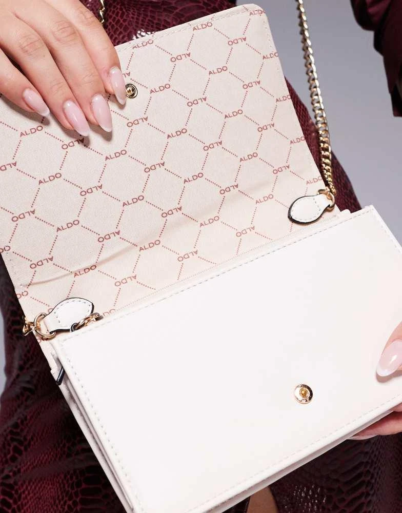 ALDO ALDO chevron quilted crossbody bag in white 4