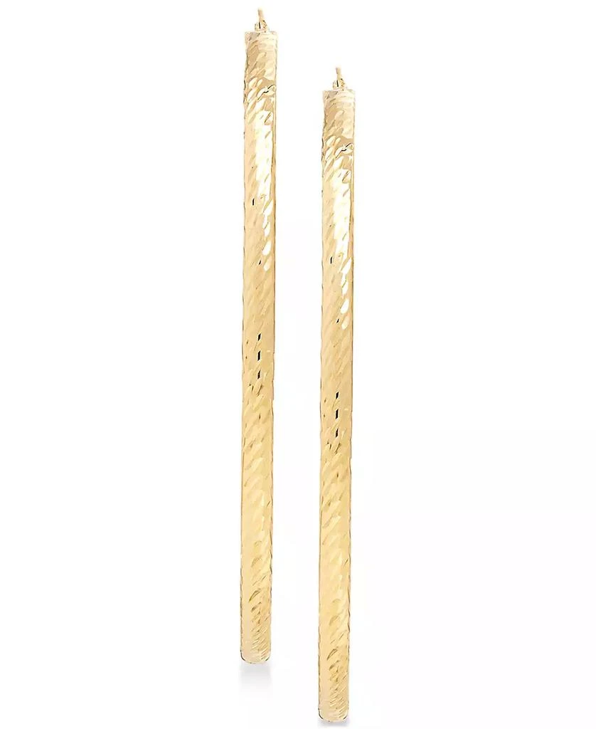 Italian Gold Round Hoop Earrings in 14k Gold 3