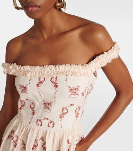Agua by Agua Bendita Achiote Florero embroidered linen maxi dress 4