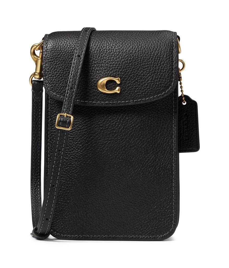 COACH Polished Pebble Leather Phone Crossbody 1