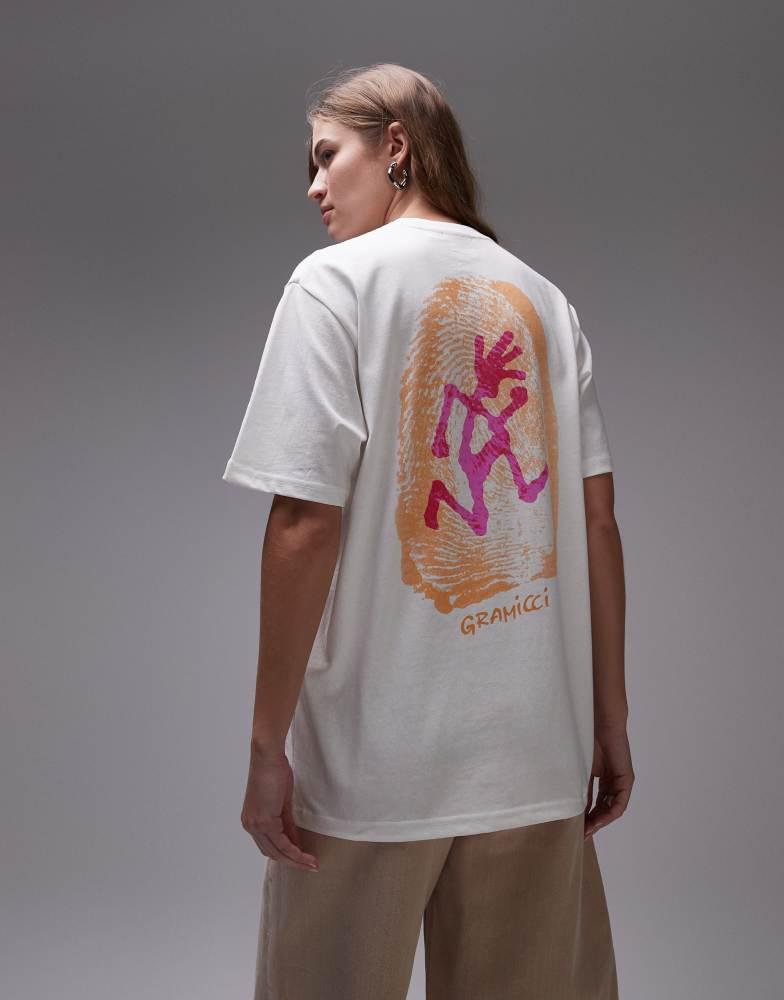 Gramicci Gramicci thumbprint graphic t-shirt in white