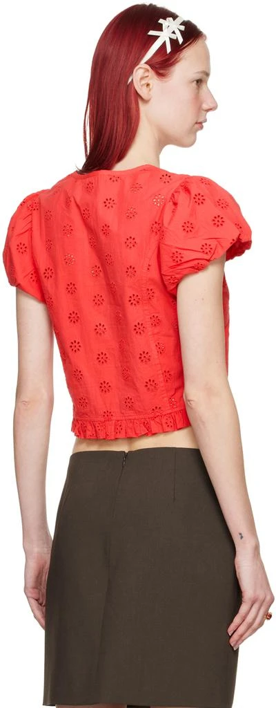 Sandy Liang Red Cameo Blouse 3