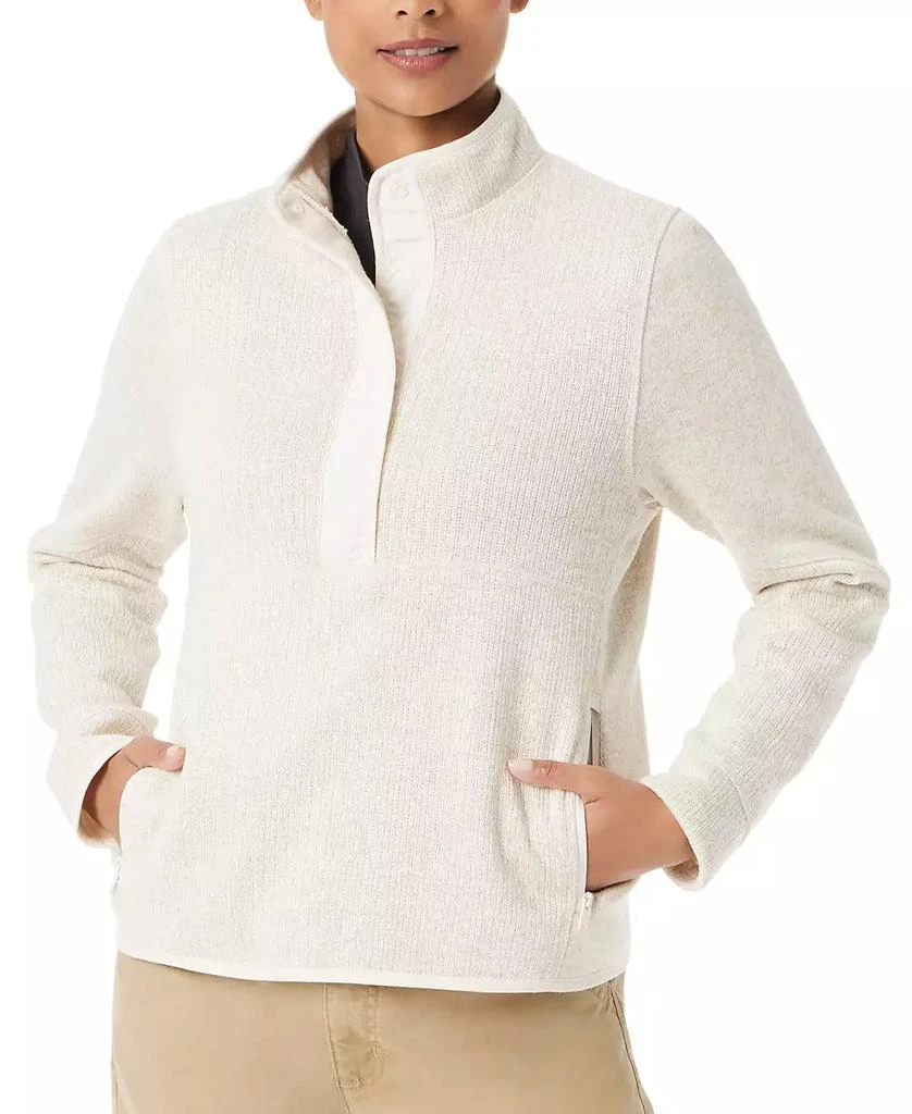 BASS OUTDOOR Women
s Mixed-Media Mock-Neck Sweatshirt 6
