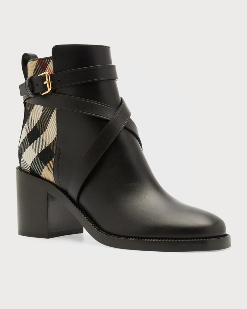 Burberry Pryle Equestrian Horse Check Ankle Booties 3