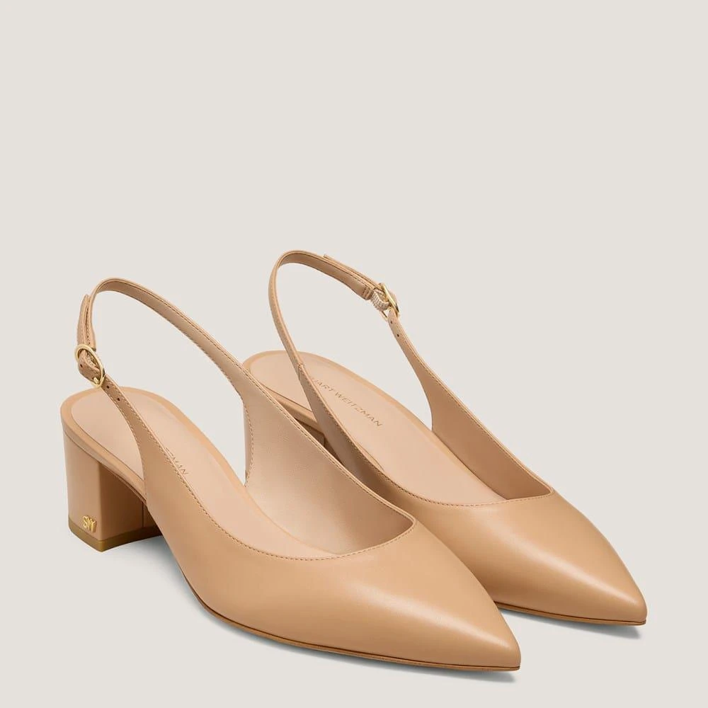 Stuart Weitzman Dancer Block-Heel Slingback Pump 45