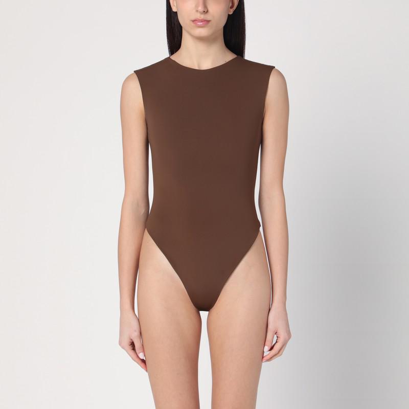 Entire Studios Brown nylon-blend bodysuit