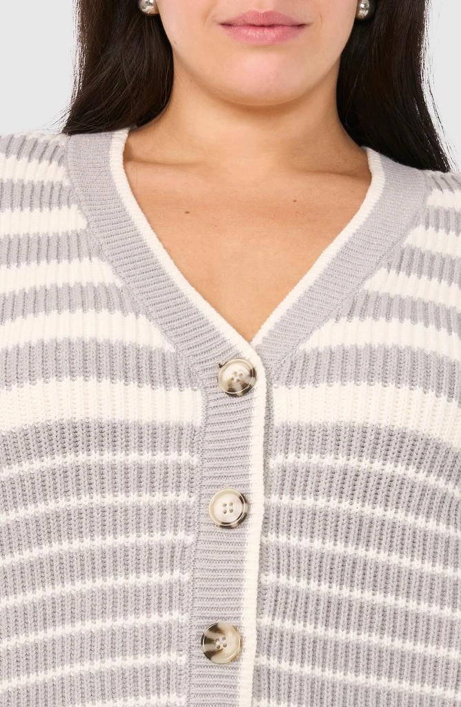 Halogen Variegated Stripe Cotton Blend Cardigan 3