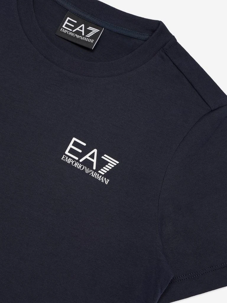 EA7 EMPORIO ARMANI EA7 Emporio Armani Boys Logo T-Shirt in Navy 3