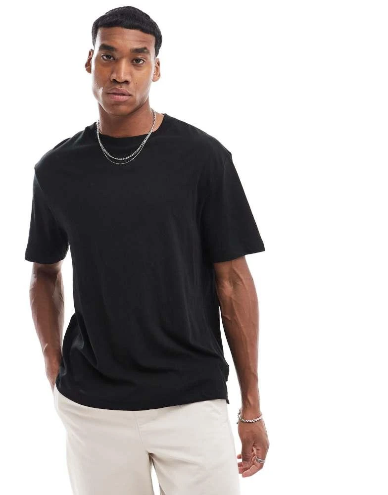 French Connection Mens French Connection oversized t-shirt in black 1