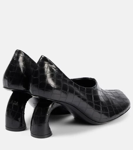 Dries Van Noten 75 croc-effect metallic leather pumps 2