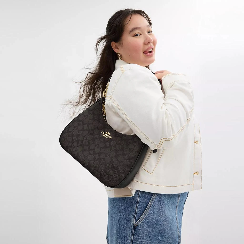 Coach Teri Hobo Bag In Signature Canvas 5